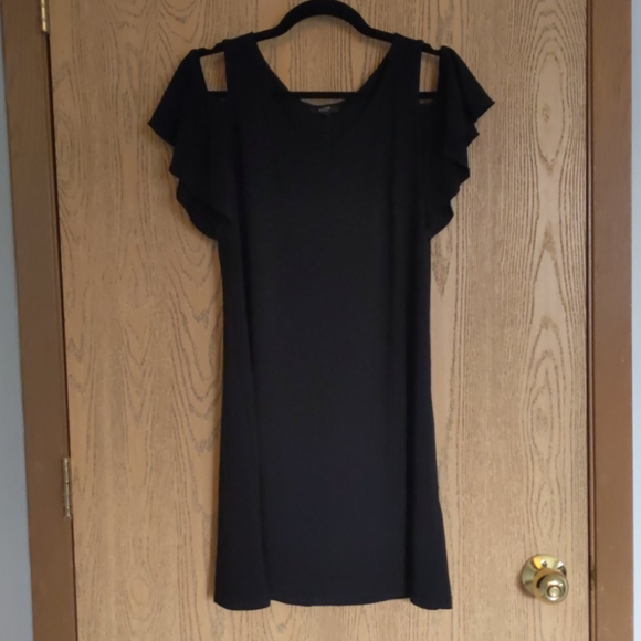 MSK Dresses & Skirts - MSK off shoulder black dress, petite large (EUC)